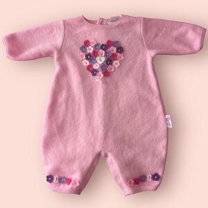 Vintage Baby Girl Fleece Footie